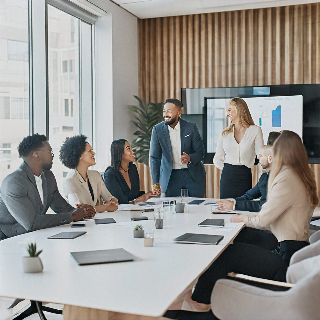 Leadership teams aligning on shared vision for success - a photo of a Dynamic Professional Leadership Team in a Workshop Meeting